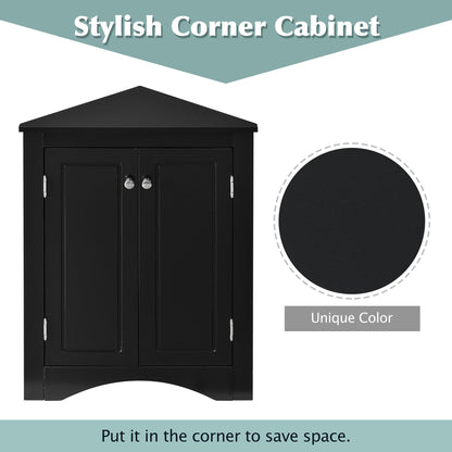 Triangle black storage cabinet with adjustable shelves linen cabinet HouseOfZazla on Tampa Home & Garden Store