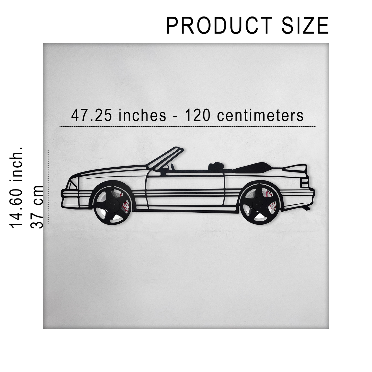 1993 Mustang GT Convertible Wall Art – Steel & Spinning Wheels-KAFMEKA002 - Tampa Home & Garden Store