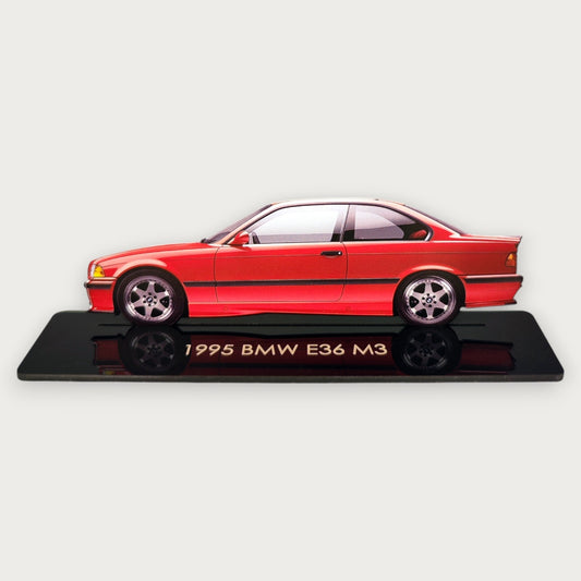 1995 BMW E36 M3 (1) Metal Car Wall Art, Color 2D Diecast Car Decor, Silhouette Metal Wall Art, Gift For Car Lovers, Detailed Color Metal Car - Tampa Home & Garden Store