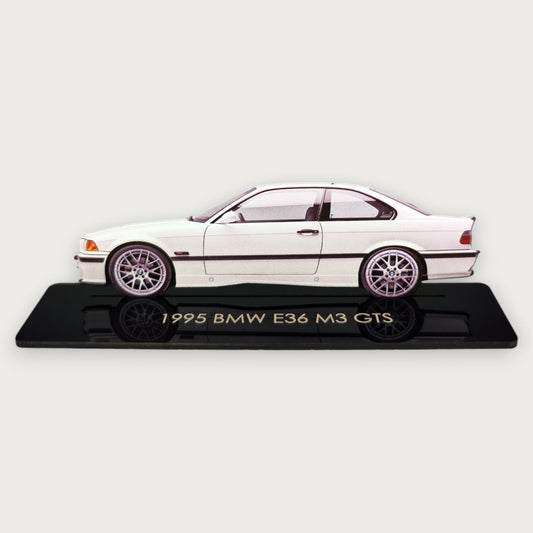 1995 BMW E36 M3 GTS (1) Metal Car Wall Art, Color 2D Diecast Car Decor, Silhouette Metal Wall Art, Gift For Car Lovers, Detailed Color Metal Car - Tampa Home & Garden Store