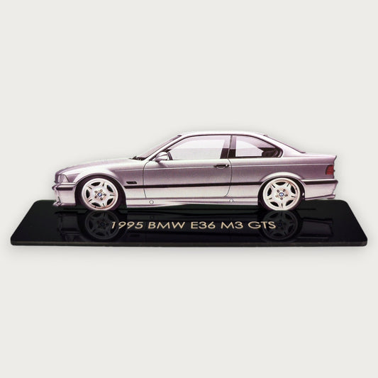 1995 BMW E36 M3 GTS (2) Metal Car Wall Art, Color 2D Diecast Car Decor, Silhouette Metal Wall Art, Gift For Car Lovers, Detailed Color Metal Car - Tampa Home & Garden Store