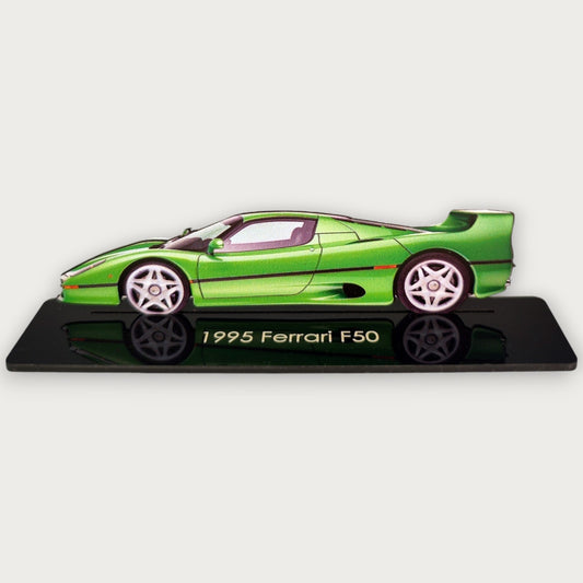 1995 Ferrari F50 (1) Metal Car Wall Art, Color 2D Diecast Car Decor, Silhouette Metal Wall Art, Gift For Car Lovers, Detailed Color Metal Car - Tampa Home & Garden Store