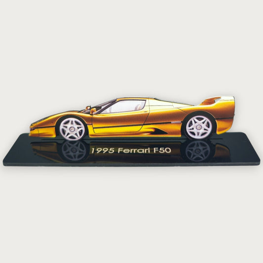 1995 Ferrari F50 (2) Metal Car Wall Art, Color 2D Diecast Car Decor, Silhouette Metal Wall Art, Gift For Car Lovers, Detailed Color Metal Car - Tampa Home & Garden Store