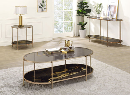 Fiorella marble-print glass coffee tables set of 2 with gold metal frames HouseOfZazla on Tampa Home & Garden Store
