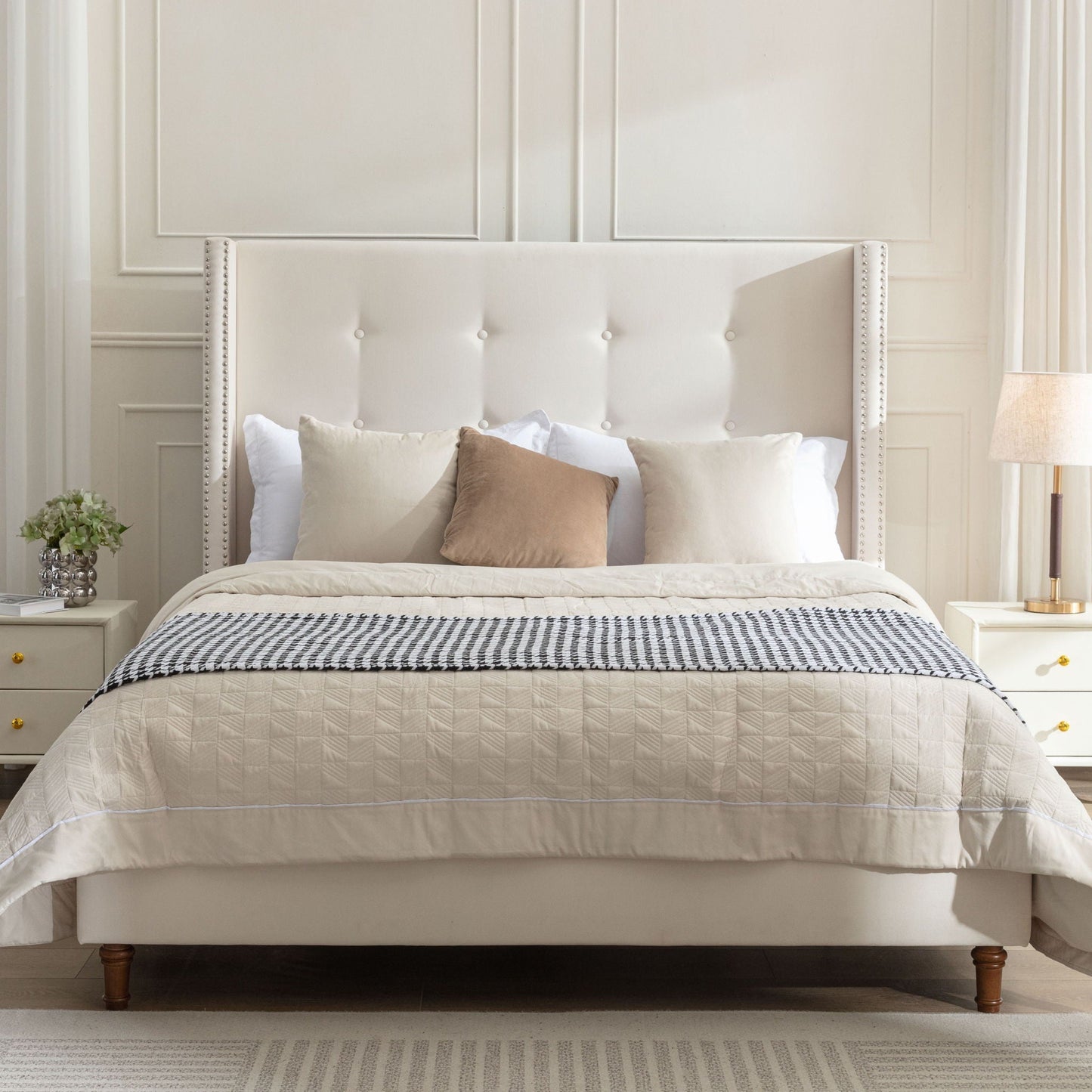 Peyton Upholstered Bed and a 54 Inch Headboard