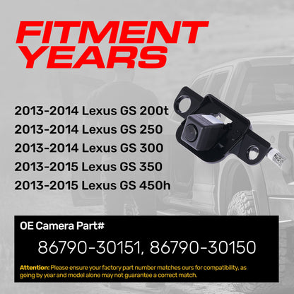 Master Tailgaters OEM backup camera for Lexus GS 200t/ GS 350/450h (2013-2015) black housing on Tampa Home & Garden Store