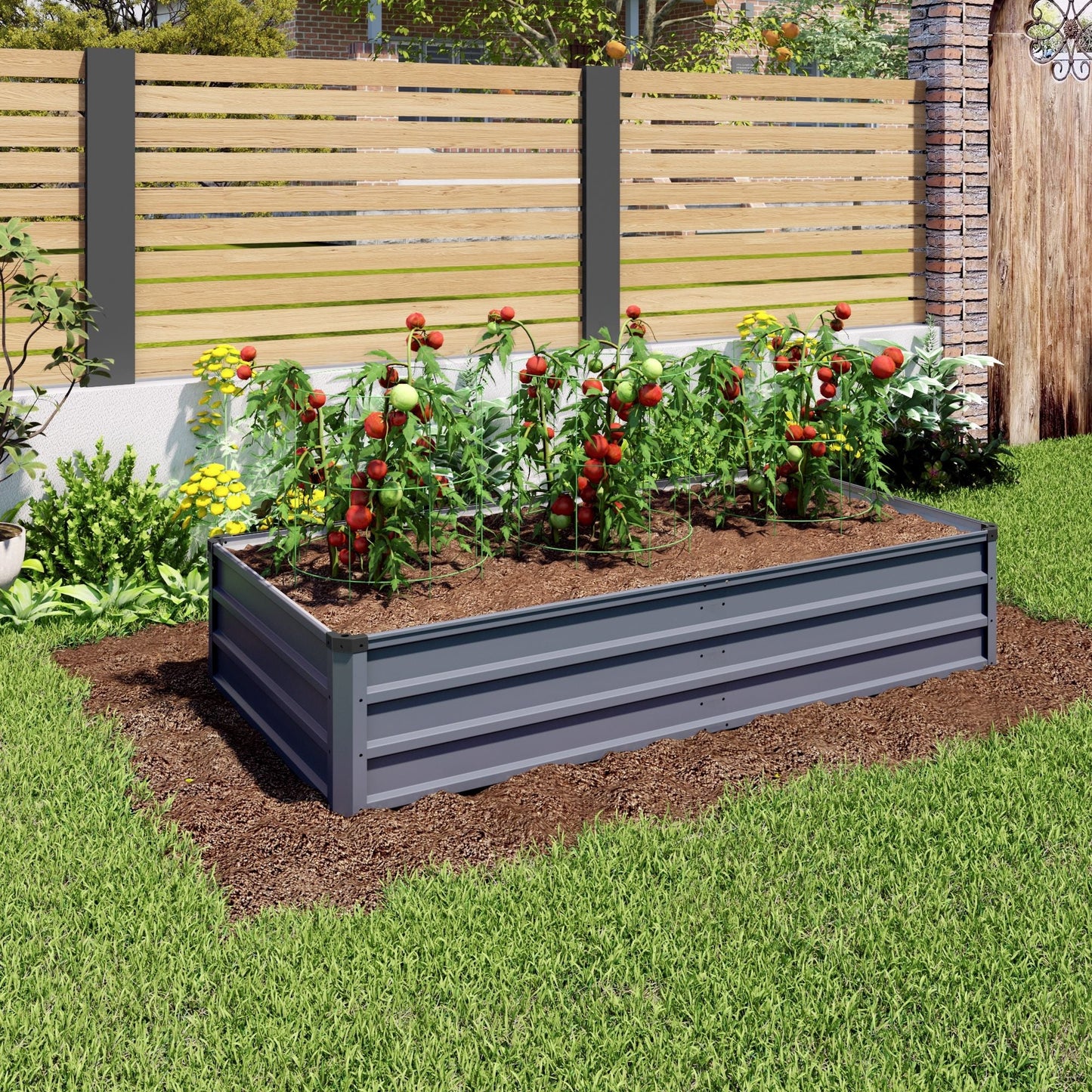 Sturdy Outdoor Garden Bed and Coated Steel Frame