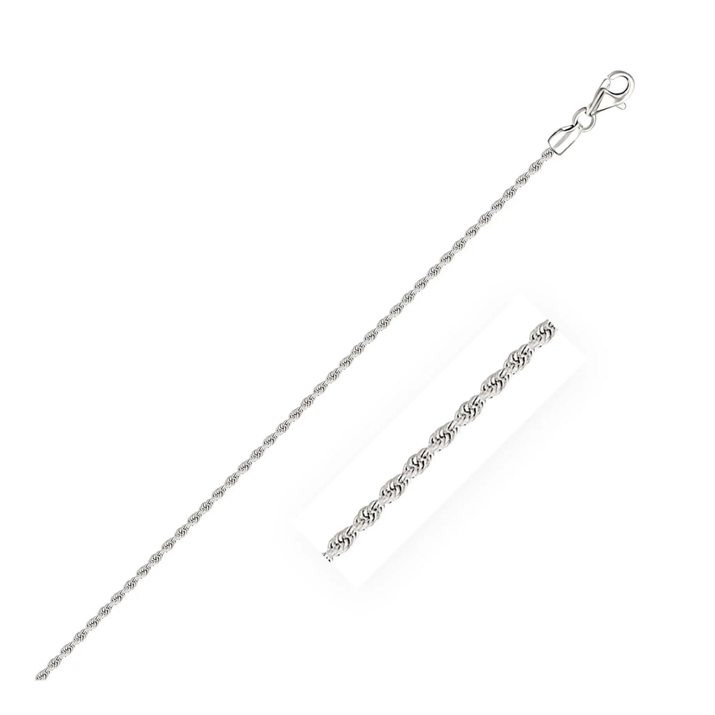 2.0mm 14k white gold solid diamond-cut rope chain necklace by Bids.com on Tampa Home & Garden Store