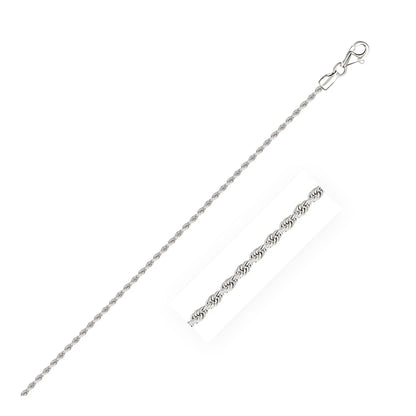 2.0mm 14k white gold solid diamond-cut rope chain necklace by Bids.com on Tampa Home & Garden Store