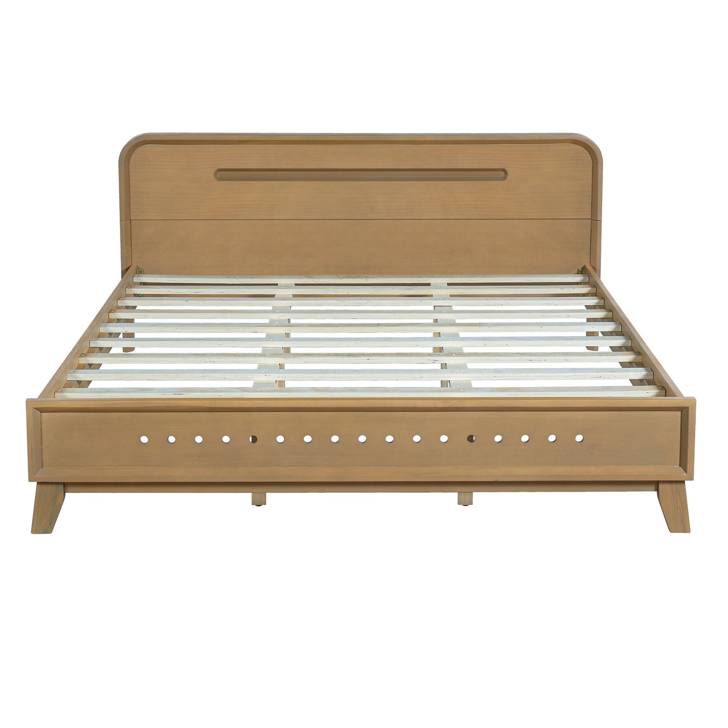 Pine Solid Wood Queen Bed and Rustic Yellow