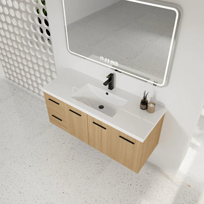 Floating Bathroom Vanity Sink and Modular Cabinet