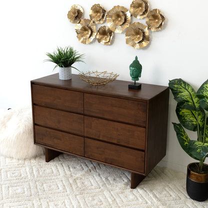 Brown mid-century solid wood dresser with 6 drawers by HouseOfZazla on Tampa Home & Garden Store