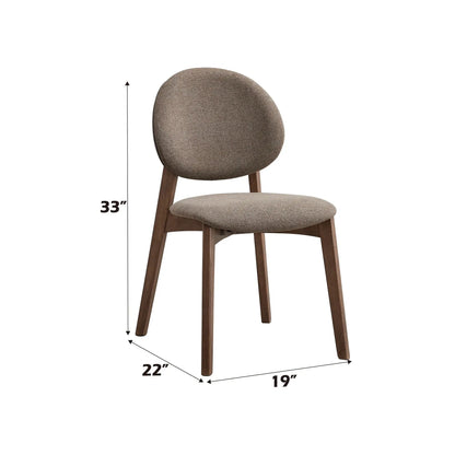 Hadasa Side Chair set of 2 in warm brown textured upholstery with wood legs on Tampa Home & Garden Store