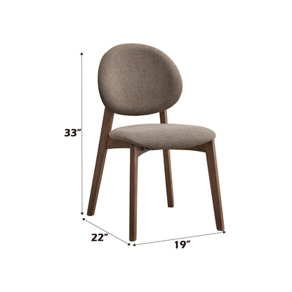Hadasa Side Chair set of 2 with taupe textured upholstery and wooden legs on Tampa Home & Garden Store