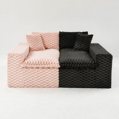 Modular Four Seater Sofa In Pink And Black