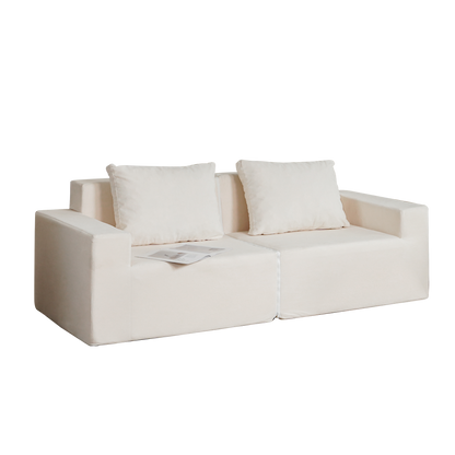No Installation&Convertible Living room foam sofa chair Loveseat Twin Size with Armrests Removable and Machine Washable Cover - Tampa Home & Garden Store