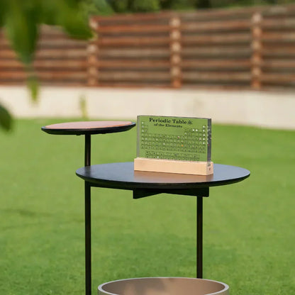 LED Periodic Table Element Display visual artwork by Moktan Sabai, green grid on wooden stand on Tampa Home & Garden Store