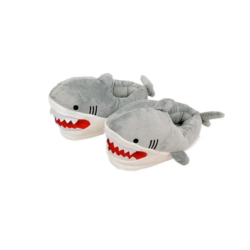 Warm Shark Womens Plush Slippers For Home Comfort