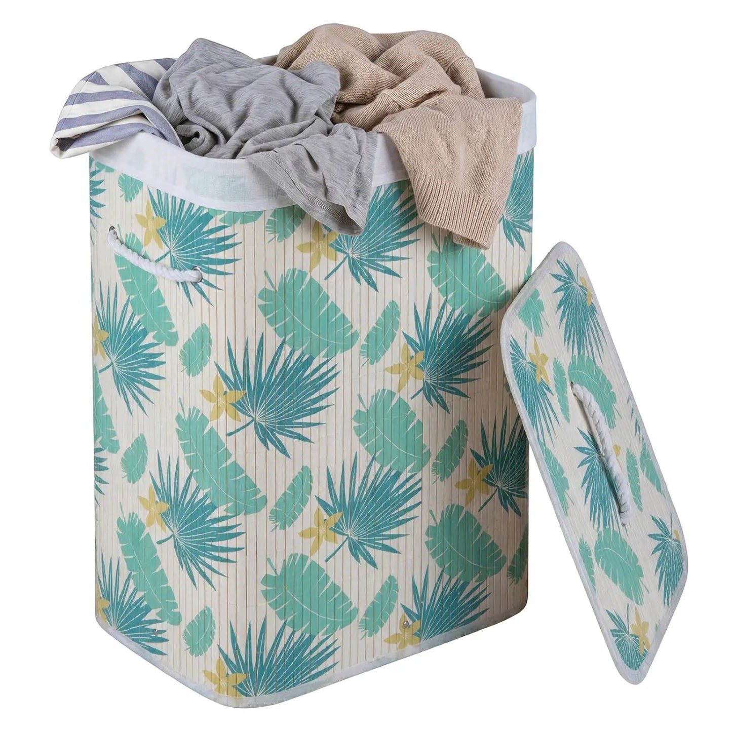 Bamboo Laundry Hamper with Liner, 19 Gallon