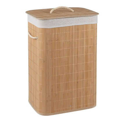 Bamboo Laundry Hamper with Liner, 19 Gallon