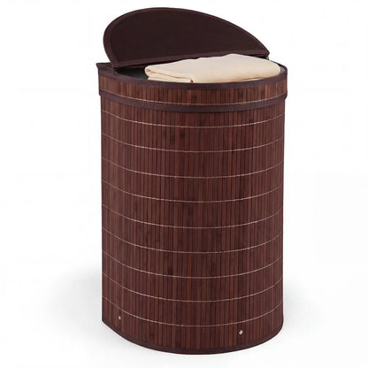 19 Gallon Bamboo Laundry Hamper with Zippered Lid