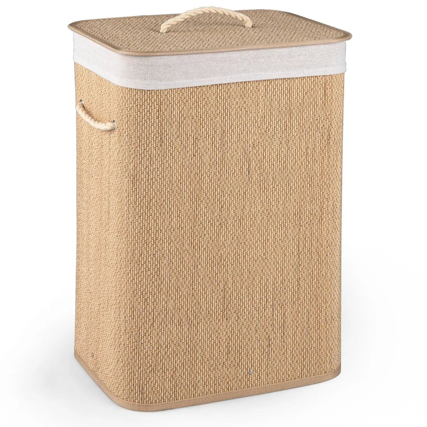 Large Bamboo Laundry Hamper with Removable Liner