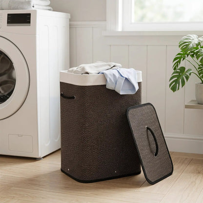 Large Bamboo Laundry Hamper with Removable Liner