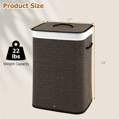 Large Bamboo Laundry Hamper with Removable Liner