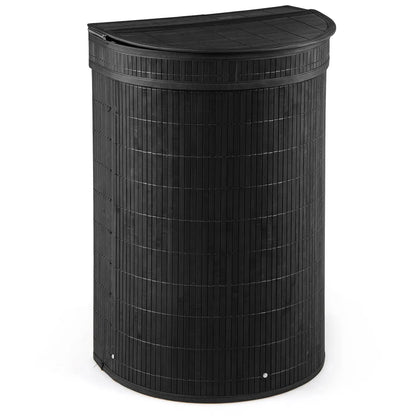 19 Gallon Bamboo Laundry Hamper with Zippered Lid
