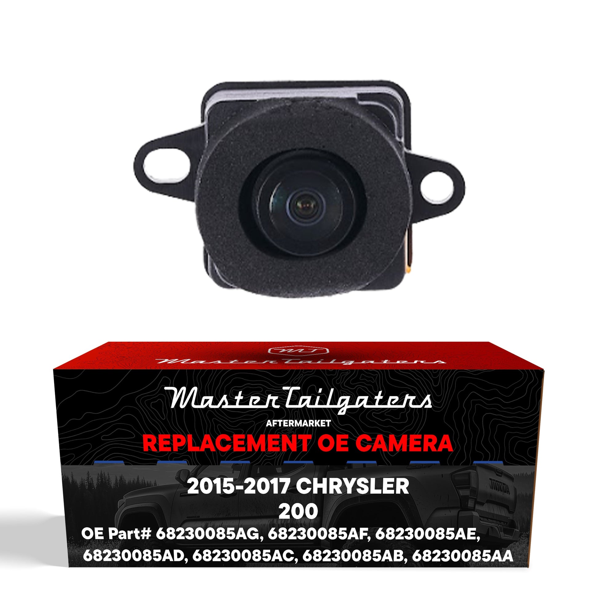 Master Tailgaters OEM backup camera OE part 68230085 for Chrysler 200 (2015-2017) with mounting tabs on Tampa Home & Garden Store