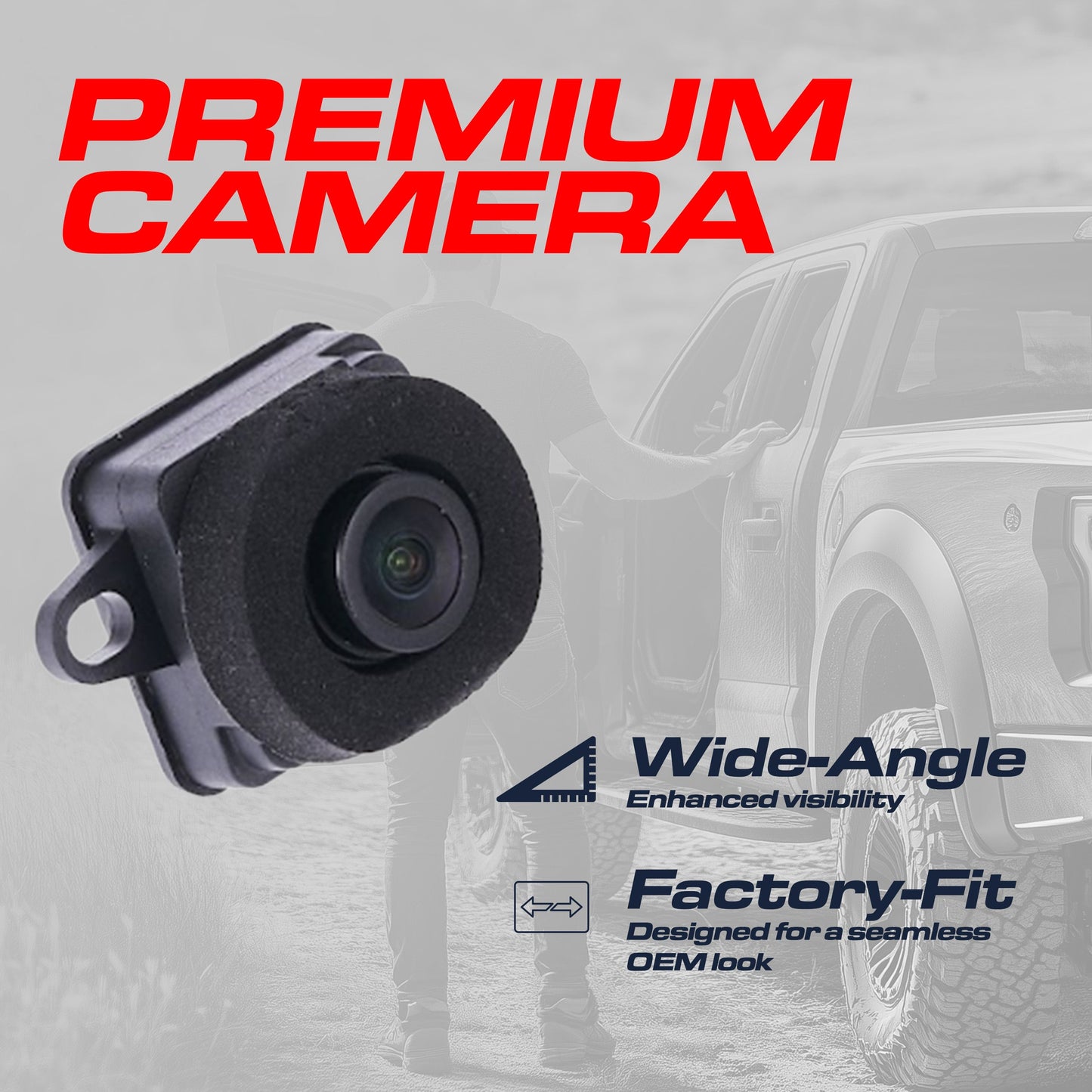 Chrysler 200 OEM backup camera by Master Tailgaters with black housing and mounting tab on Tampa Home & Garden Store