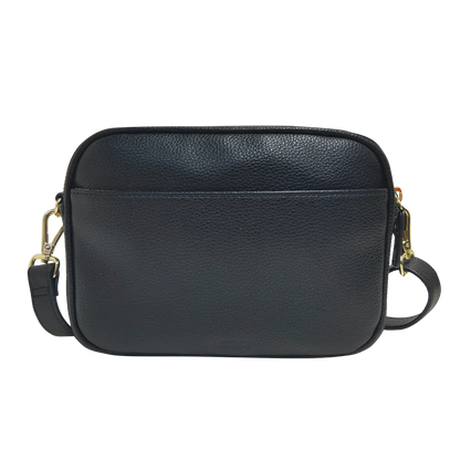 Genuine Leather Double Zipper Crossbody