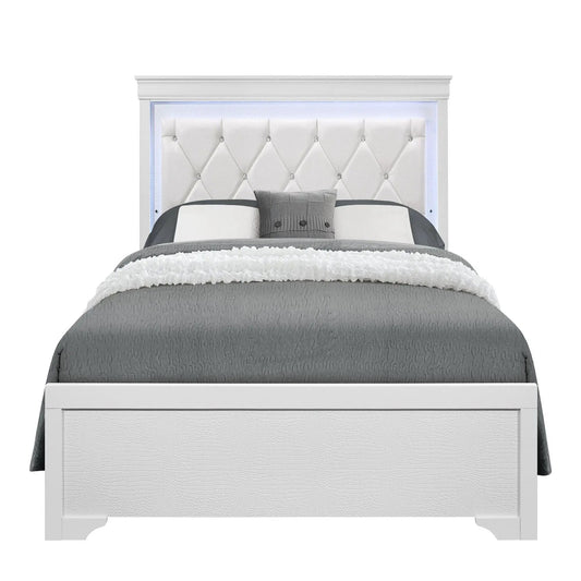 Shaker bed with LED lighting and crystal tufted headboard, bed by Unique Piece Furniture on Tampa Home & Garden Store