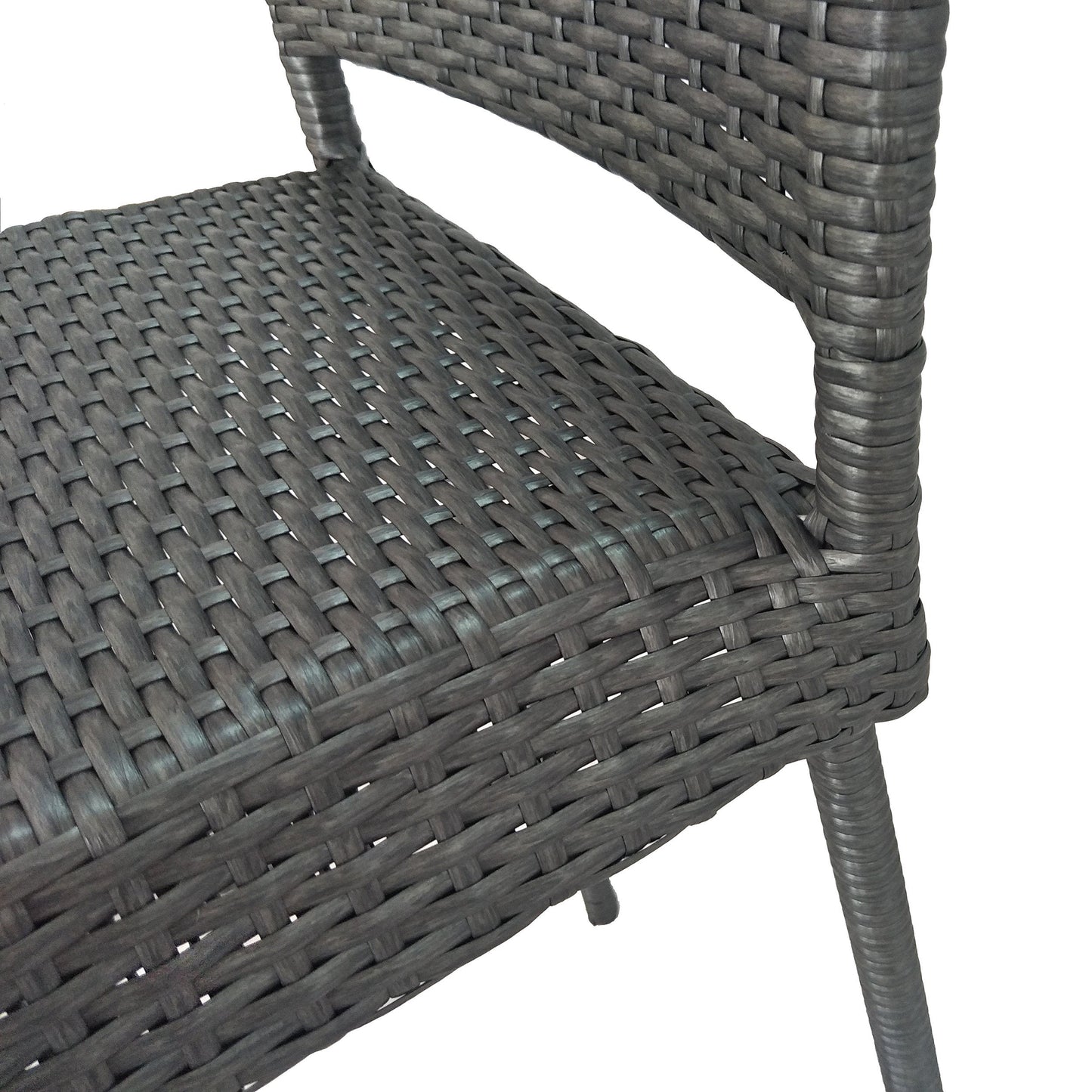 Set of Two 29 Inch PE Rattan Outdoor Barstools