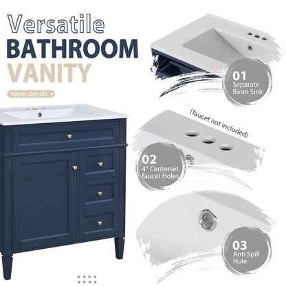 Bathroom Vanity with Top Sink and Mirror Cabinet