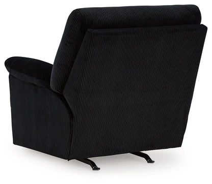 SimpleJoy Rocker Recliner by Unique Piece Furniture in black corduroy fabric on Tampa Home & Garden Store