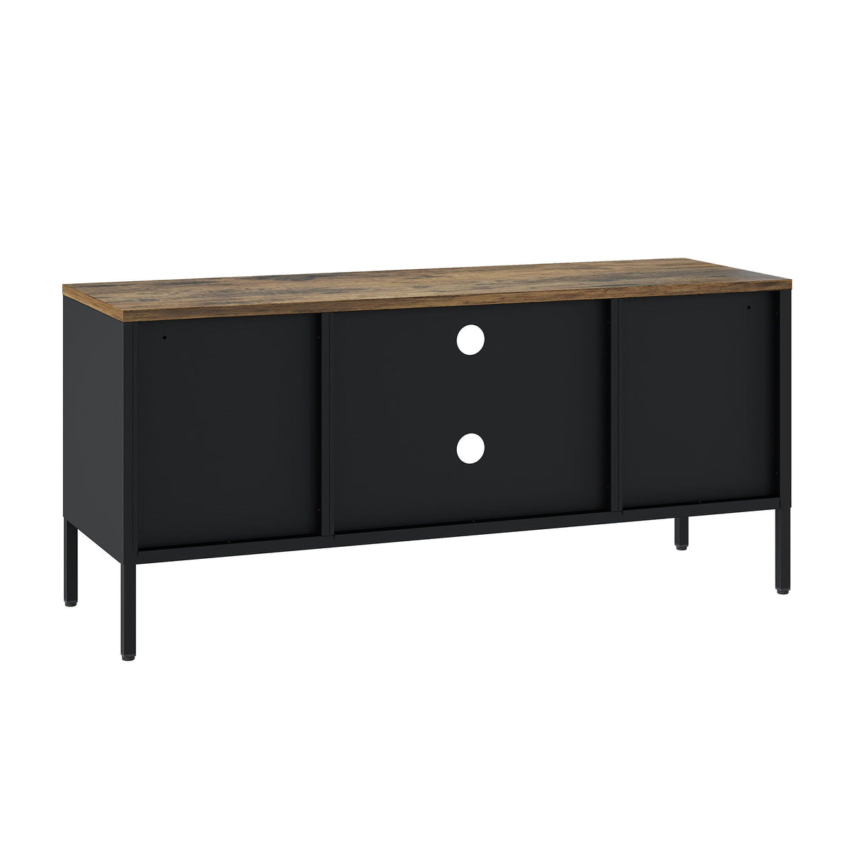 Storage Cabinet TV Stand with steel frame black finish dual cabinets HouseOfZazla on Tampa Home & Garden Store