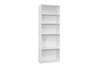 Bookshelf white 6-tier bookcase in transitional style on Tampa Home & Garden Store