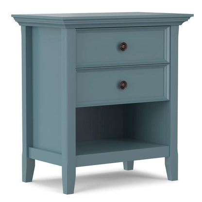 Amherst teal bedside table handcrafted with bronze knobs 3-drawer unit by Unique Piece Furniture on Tampa Home & Garden Store