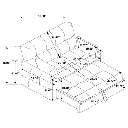 Alvara Tufted Pull Out Sofa With Memory Foam