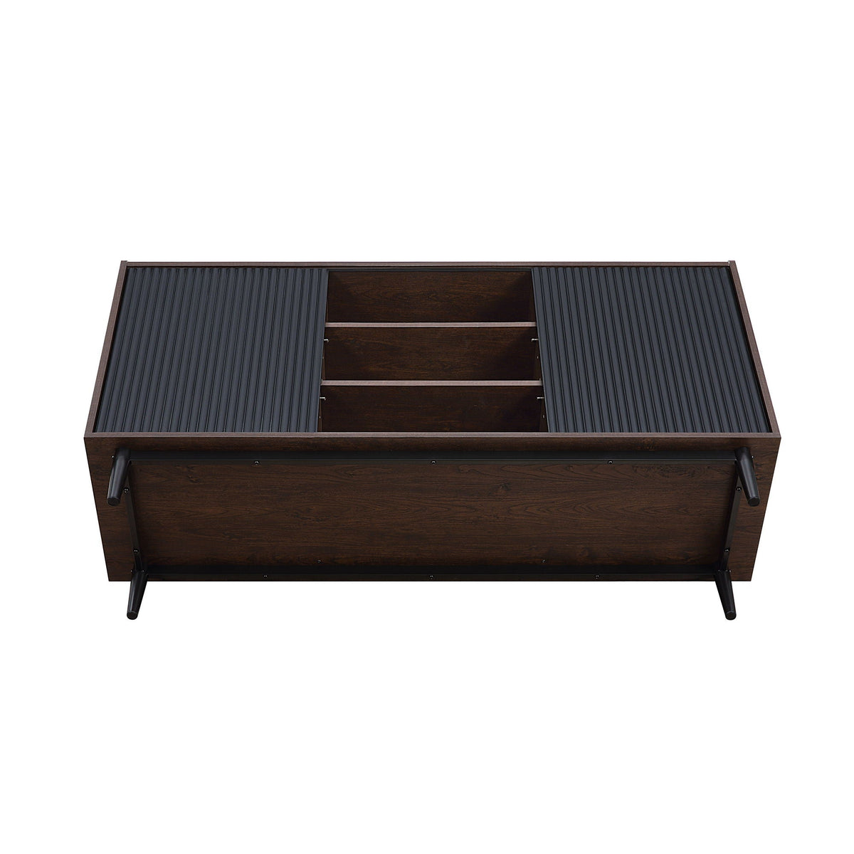Fluted sideboard with adjustable storage, black ribbed doors by HouseOfZazla on Tampa Home & Garden Store