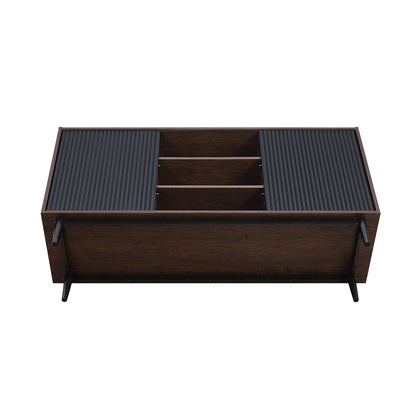 Fluted sideboard with adjustable storage, black ribbed doors by HouseOfZazla on Tampa Home & Garden Store