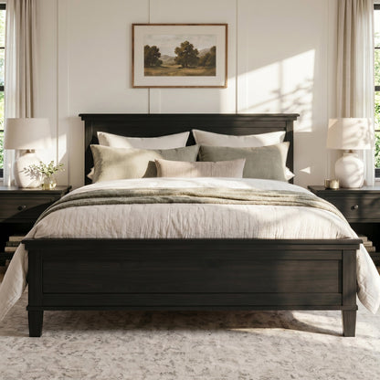 Full Size Modern Wood Bed Frame and Headboard