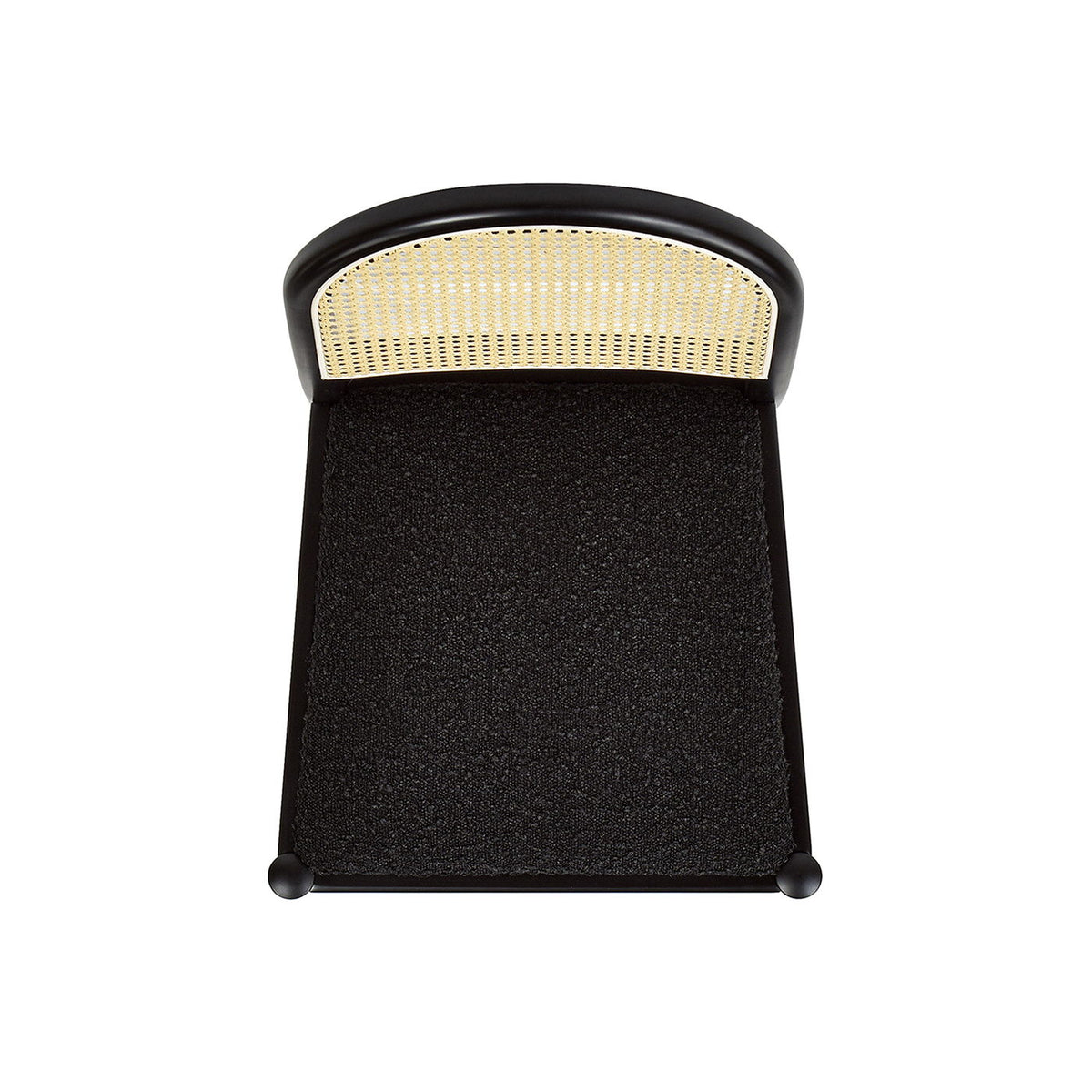 Curved Cane Dining Chair Set by HouseOfZazla with beige cane back and black frame on Tampa Home & Garden Store