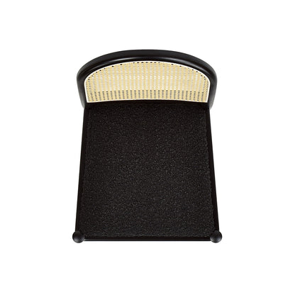 Curved Cane Dining Chair Set by HouseOfZazla with beige cane back and black frame on Tampa Home & Garden Store