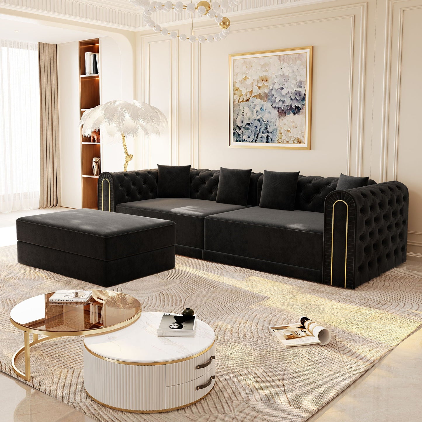3 In 1 Convertible Sofa and Ottoman Bed
