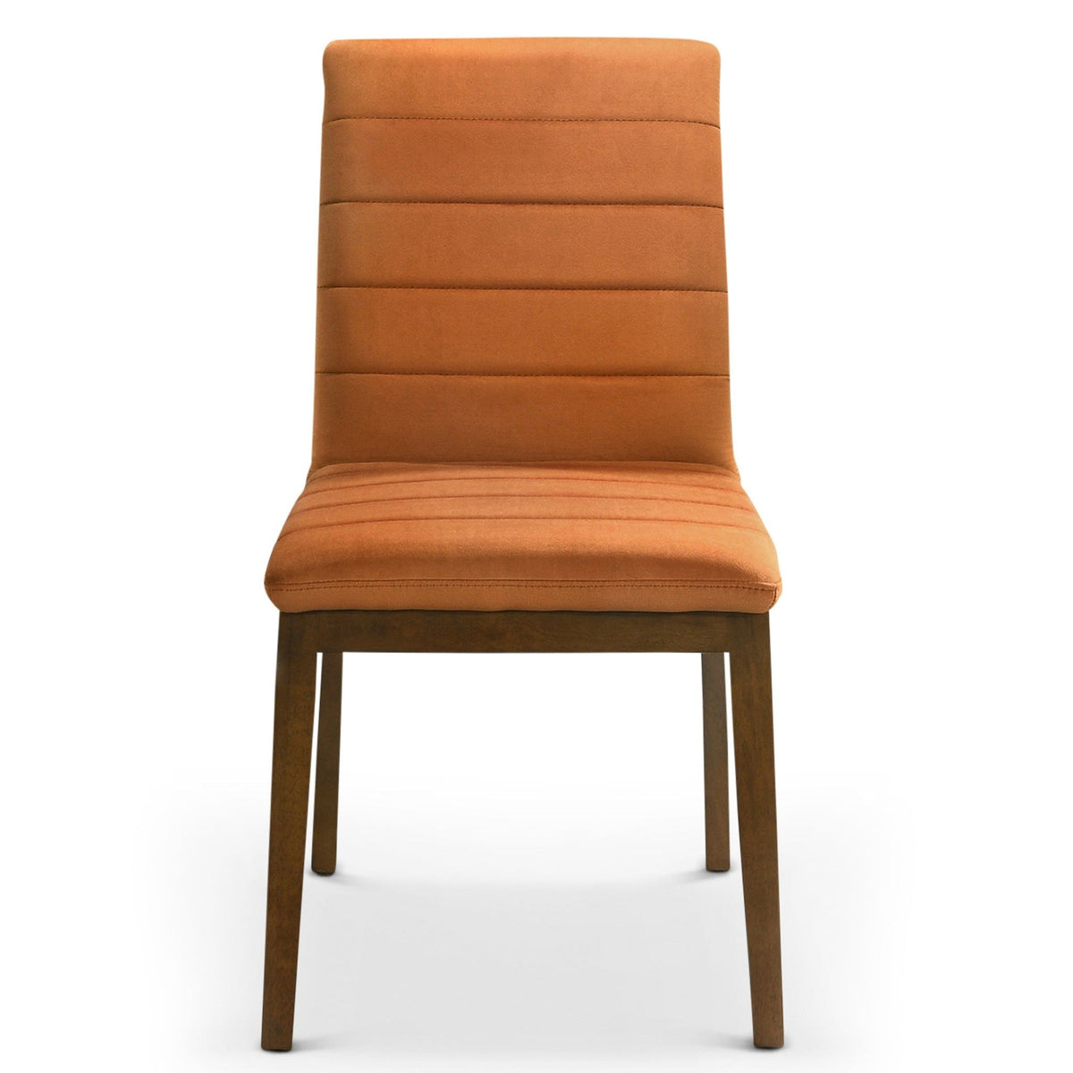 Modern dining chair set, orange upholstery with solid wood base, HouseOfZazla, set of 2 on Tampa Home & Garden Store