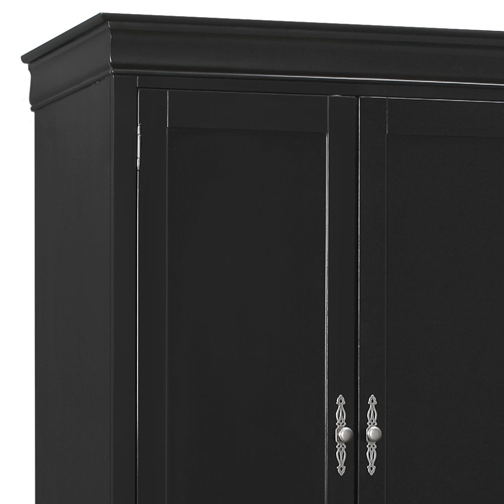 Traditional black chifforobe armoire with paneled doors and silver hardware by HouseOfZazla on Tampa Home & Garden Store