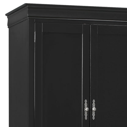 Traditional black chifforobe armoire with paneled doors and silver hardware by HouseOfZazla on Tampa Home & Garden Store
