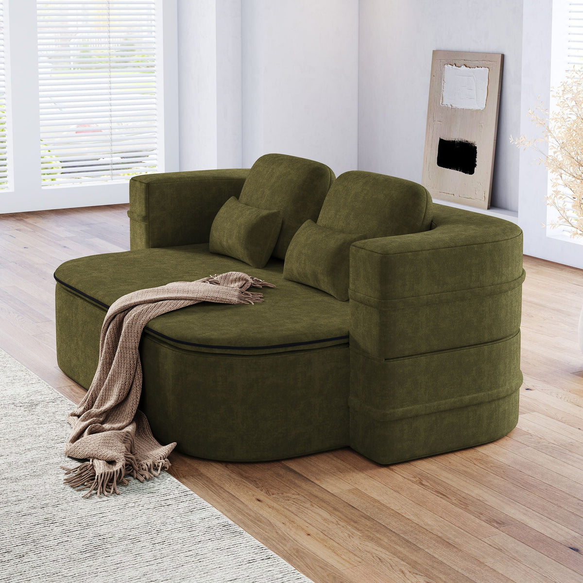 Foldable Sofa Bed with a Multi Functional Blanket
